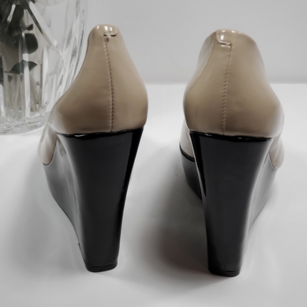 New Jessica Simpson Open-Toe Slip On Nude Wedges - Picture 5 of 8